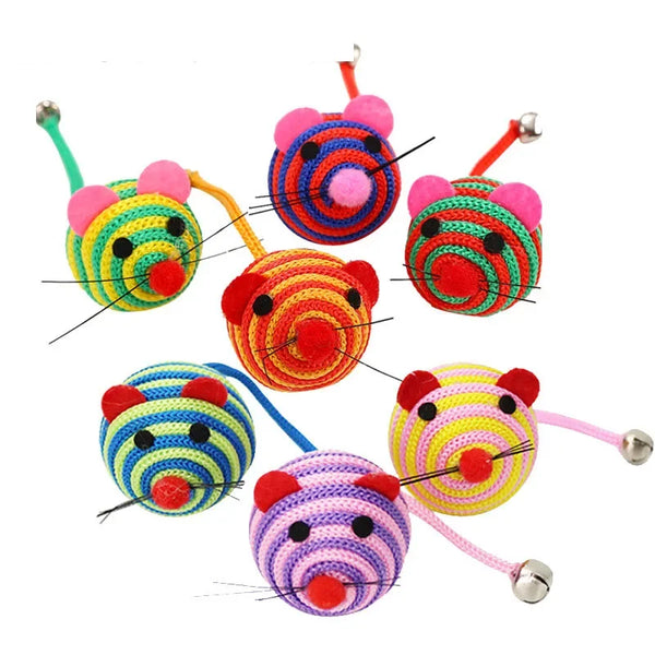 Katzen Spielball | Beißfest & Interaktiv | Mit Glöckchen & Schwanz | Nylon Robust