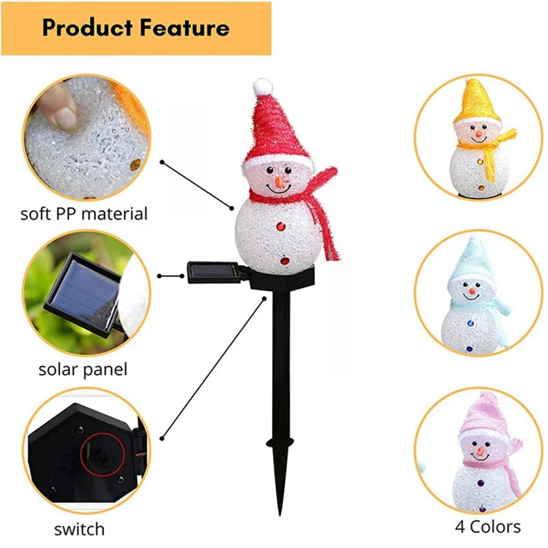 LED Schneemann Solarleuchte | Weihnachtsdeko Außen | Garten & Wegbeleuchtung