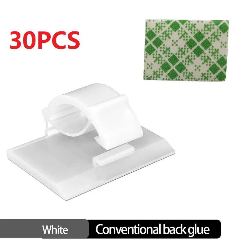 Kabelclips Set WireTidy | 30-90 teilig | Selbstklebend & flexibel | Für Schreibtisch, PC & Ladekabel