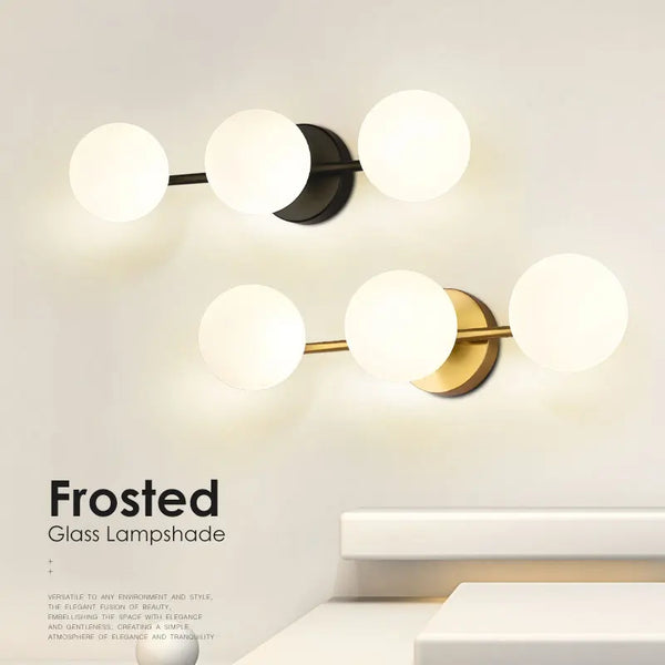 Nordora LED-Wandleuchte | LED Wandleuchte Modern | Milchglas-Kugel | 7W G9 | Nordic Design für Schlafzimmer & Wohnzimmer