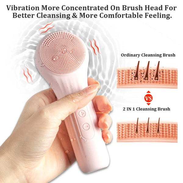 Gesichtsreinigungsbürste LumiGlow | Sonic-Technologie & Anti-Aging-Massage | Silikon & kabellos wiederaufladbar