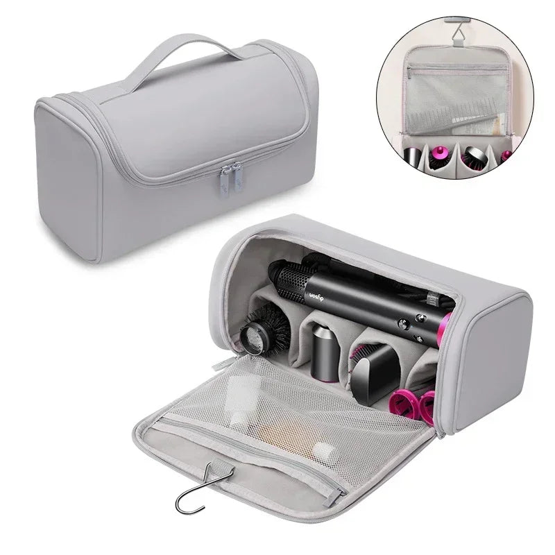 StyleVana Aufbewahrungstasche für Haarstyler | Samt-Organizer mit Haken & Fächern | Für Föhn, Lockenstab & Zubehör