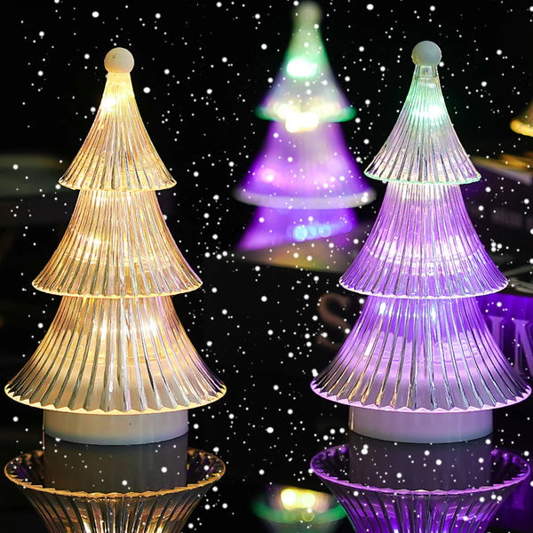 LED Weihnachtsbaum Trilumia | 3-stufiger Leuchtbaum | Buntes Nachtlicht | Batteriebetrieben | 13,5 × 8 cm | Weihnachtsdeko & Geschenkidee
