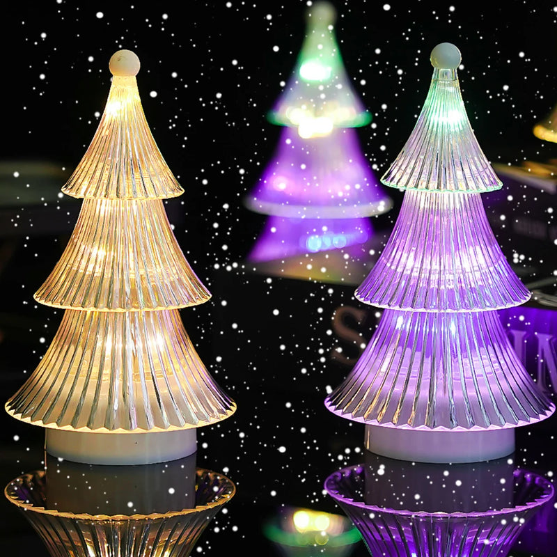 LED Weihnachtsbaum Trilumia | 3-stufiger Leuchtbaum | Buntes Nachtlicht | Batteriebetrieben | 13,5 × 8 cm | Weihnachtsdeko & Geschenkidee