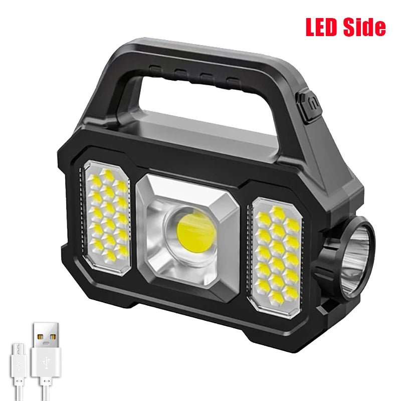 SolarTorch Pro 2205 | LED Suchscheinwerfer mit Solar- & USB-Ladung | 6 Lichtmodi | Powerbank-Funktion | Outdoor-Wasserdicht