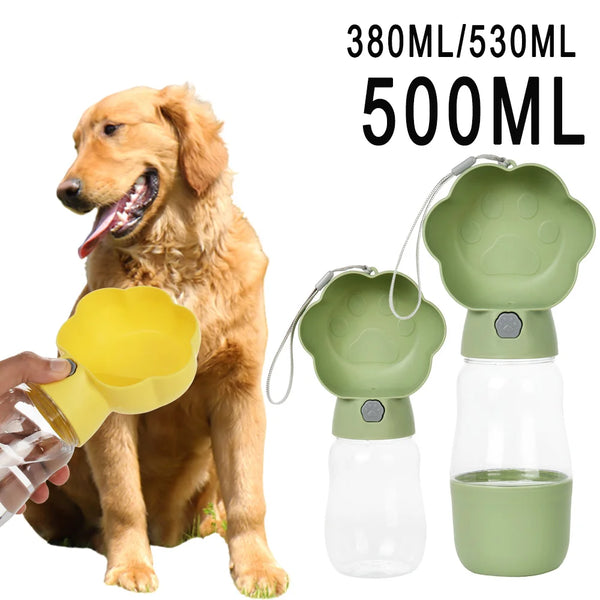 Trinkflasche Droppa DuoBottle | 2-in-1 Wasser- & Futterspender für Hunde & Katzen | Auslaufsicher & tragbar | 380 ml / 530 ml