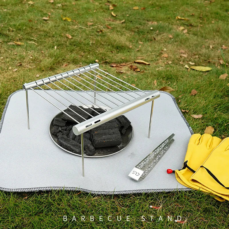 Grillino Mini-Taschengrill aus Edelstahl | Faltbar & Tragbar | Für 3–5 Personen