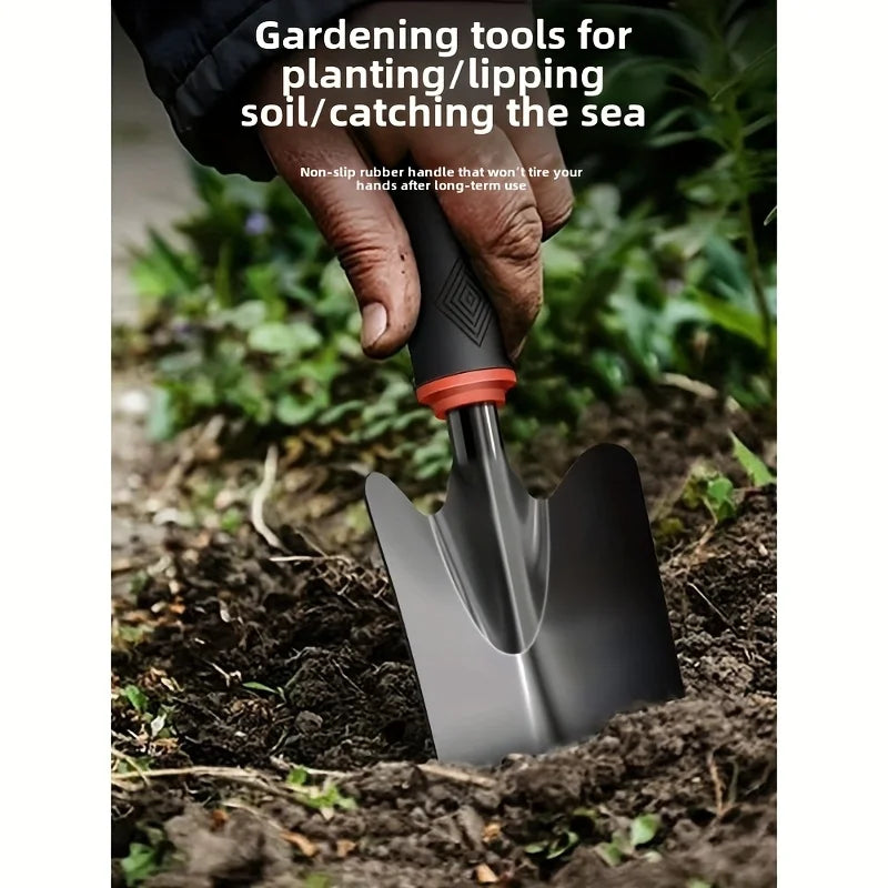 Plantonix Gartenschaufel aus Metall | Robuste Handschaufel mit ergonomischem Griff | Perfekt für Blumen, Gemüse & Pflanzarbeiten
