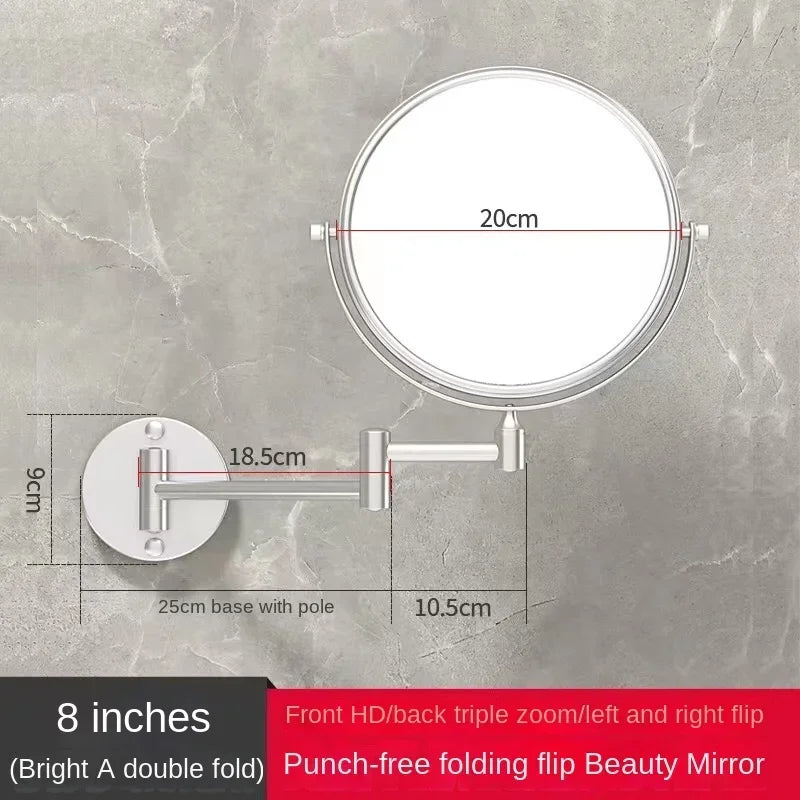 VisioLux Schminkspiegel | 8 Zoll Wandspiegel | Beidseitig & Vergrößerung | Aluminium Schwarz