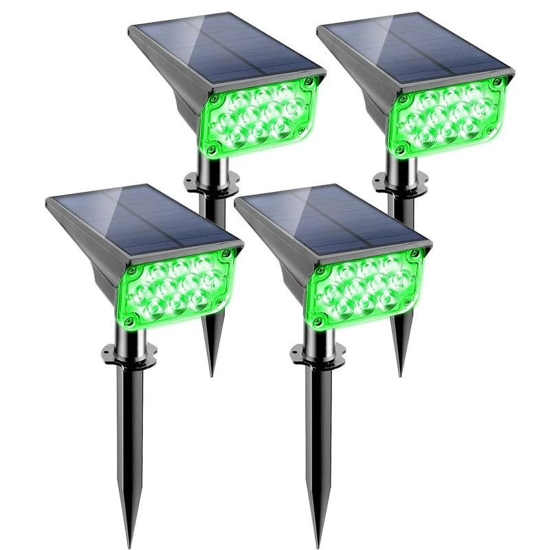Solar Gartenstrahler LumiRay Set 4er | IP65 Wasserdicht | Automatischer Dämmerungssensor | LED Landschaftsbeleuchtung