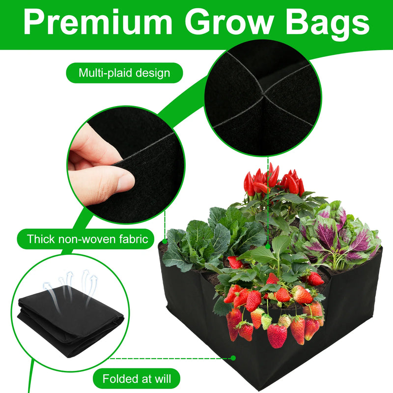 Pflanzsack FlextoGrow | Hochbeet aus Filz mit 4/8 Fächern | Tragbar & atmungsaktiv | Für Gemüse, Kräuter & Blumen