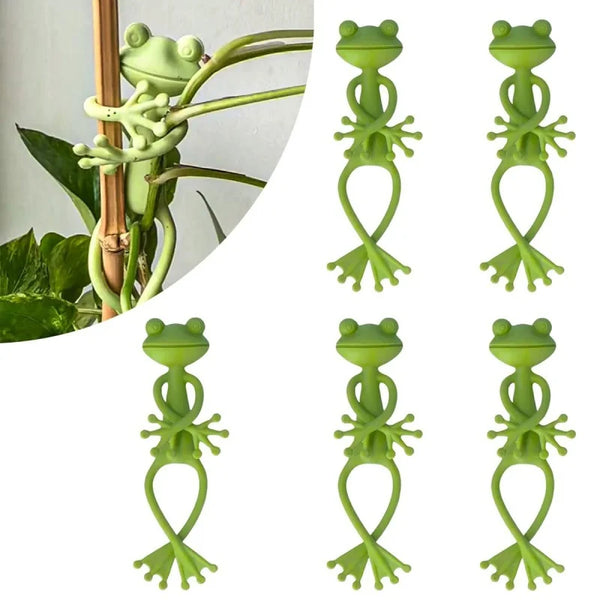 FrogClip Garden | Pflanzenhalter in Froschform | 13,5 × 6 cm | Für Garten & Topfpflanzen | 1–5 Stück