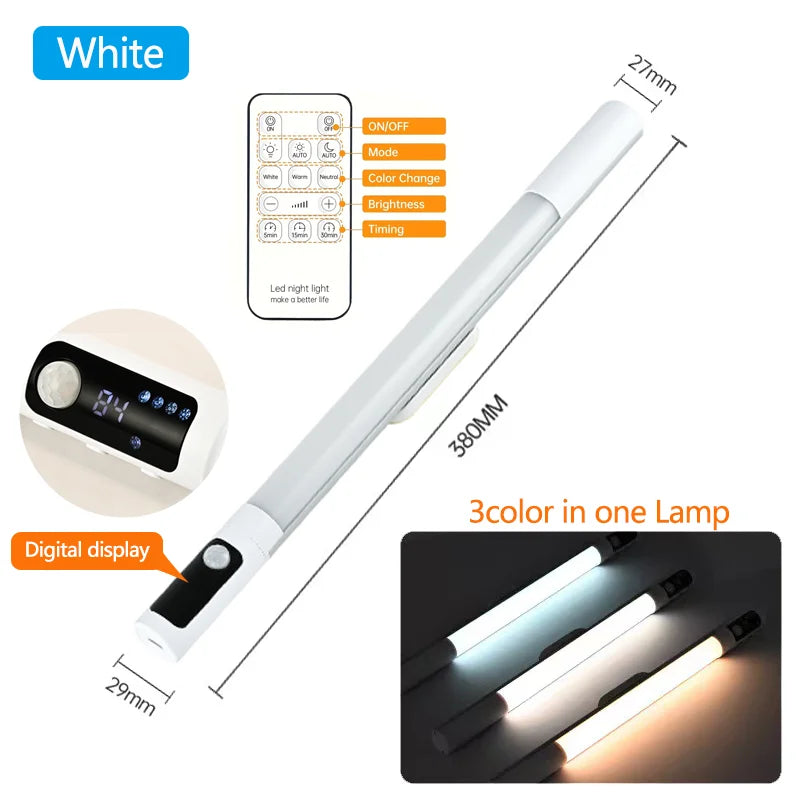 LUMOTION Sensor-LED-Licht | Wiederaufladbar & Mit Digitalanzeige | 3 Lichtfarben | Für Küche, Schreibtisch & Schrankbeleuchtung
