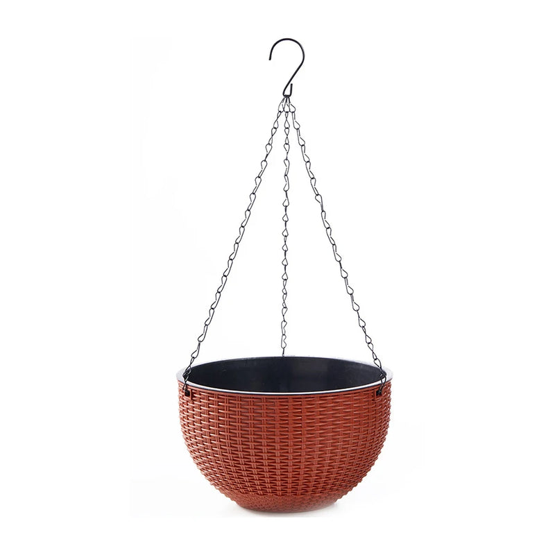 Rattania Bloom Hängetopf | Europäischer Stil | Wabenmuster & Rattan-Optik | Für Garten, Balkon & Innenräume