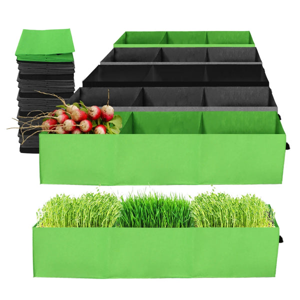 Urbanatura GrowZone 21 Hochbeet Pflanzsack 90x30x20 cm | 21 Gallonen | 3-Kammer-System | Atmungsaktives Vlies mit Drainage | Faltbar & Wiederverwendbar