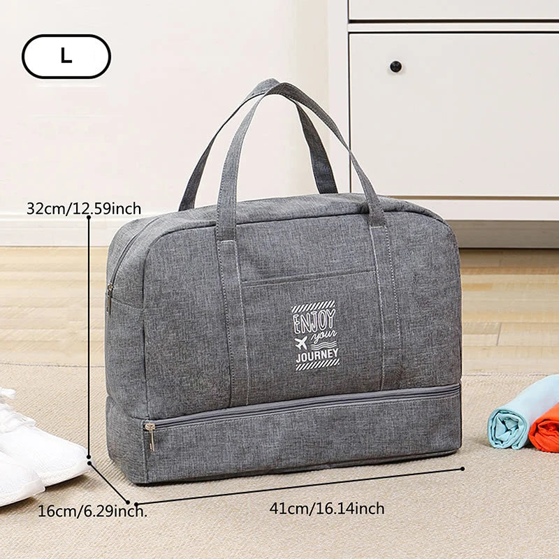ReiseLuxe  Faltbare Reisetasche Damen | Großes Volumen | Schuhfach & Nassfach | Oxford-Gewebe