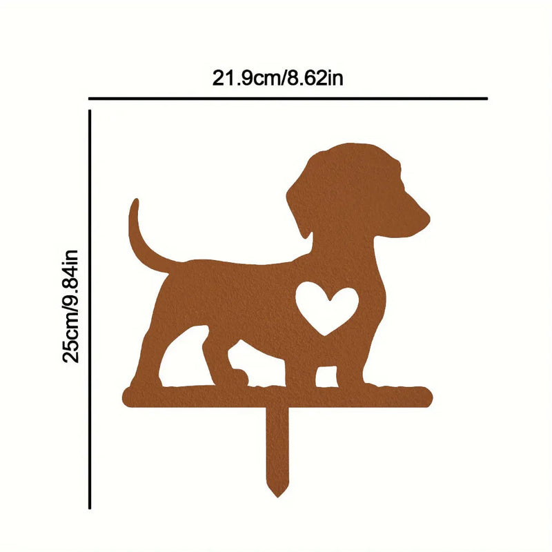 Gartenstecker TikiPaw | Hund im Tiki-Design | Metall Dekofigur | Wetterfest & Handgefertigt