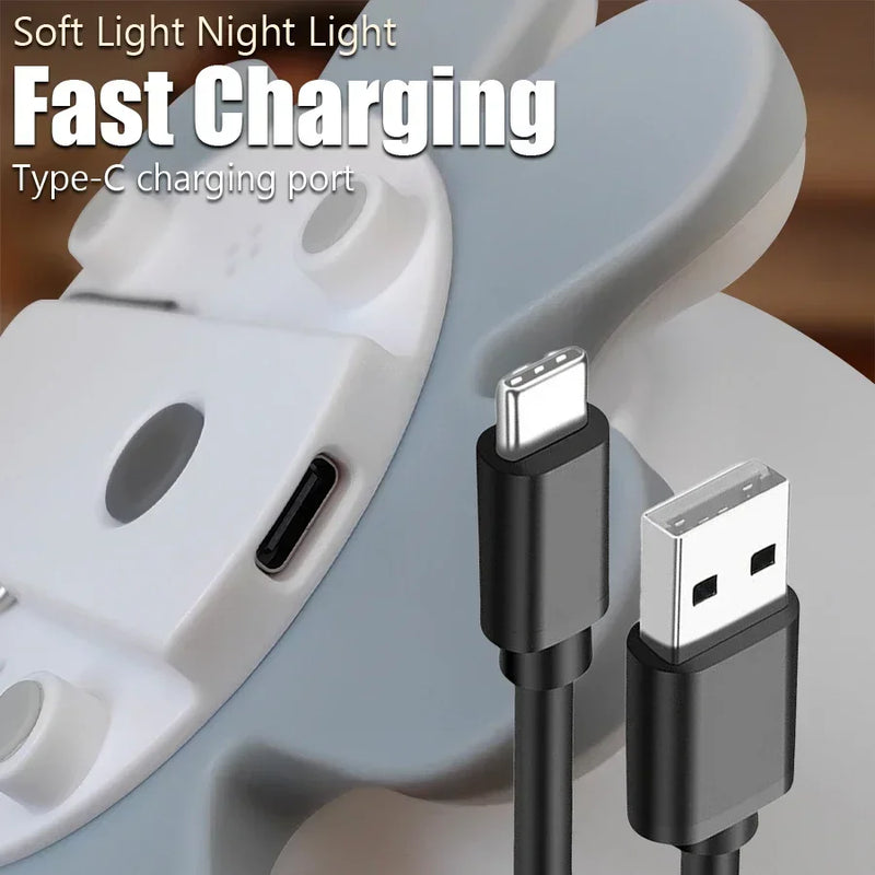 Tier-Nachtlicht PandaGlow | BPA-frei Silikon | 3 Helligkeitsstufen | USB-C Aufladung 400mAh | Kinder & Babys