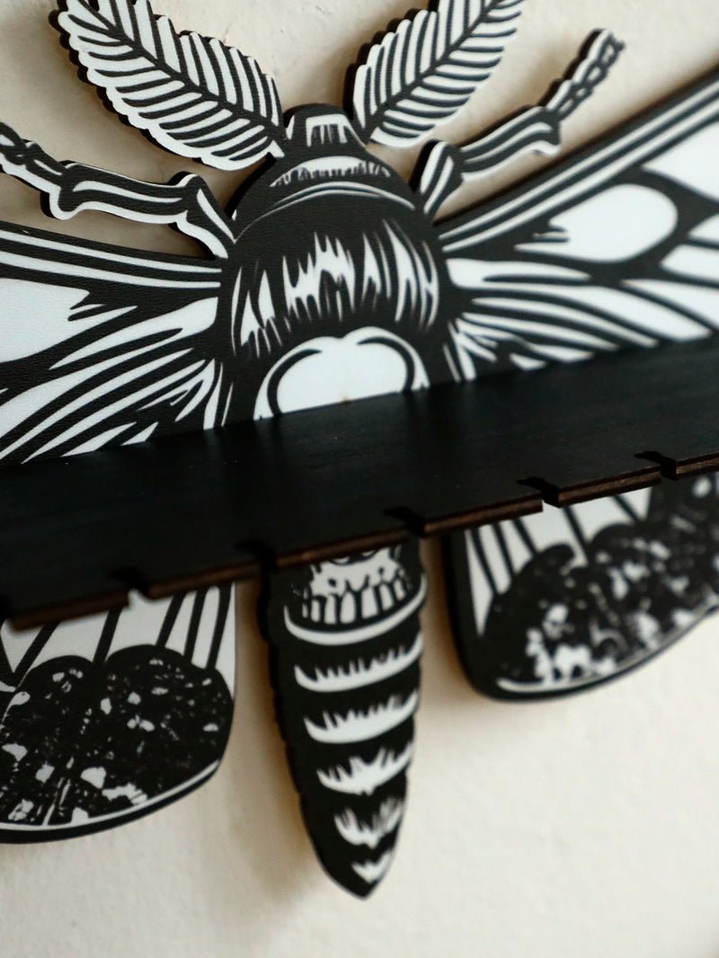 Kristall Regal MysticWings | Schwebendes Wandregal mit Libelle & Schmetterling | Halloween & Gothic Deko