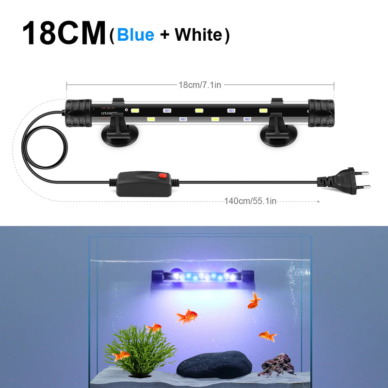 Aquanova LED-Aquariumlampe | Wasserdicht & Eintauchbar | Pflanzenwachstum & Fischfarben | 18–58 cm