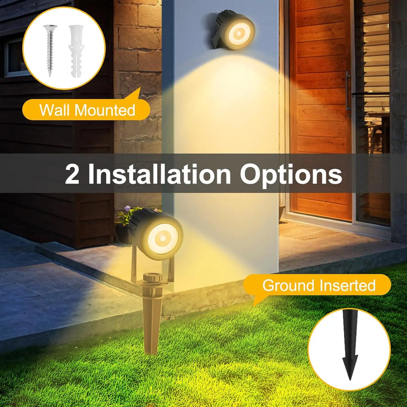 Solar Gartenstrahler LumiGlow DuoColor | 3000K/6000K Warm- & Kaltweiß | IP65 Wasserdicht | Automatischer Dämmerungssensor