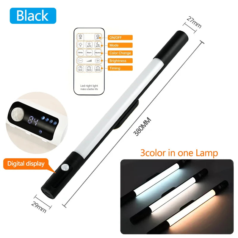 LUMOTION Sensor-LED-Licht | Wiederaufladbar & Mit Digitalanzeige | 3 Lichtfarben | Für Küche, Schreibtisch & Schrankbeleuchtung