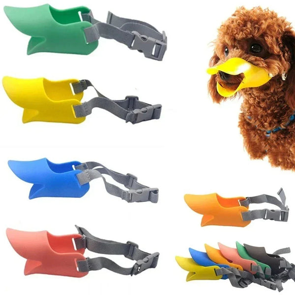 Pawmodo Hunde Maulkorb Ente | Weiches Silikon | Verstellbar & Bequem | Für Pudel, Samojeden & Teddyhunde