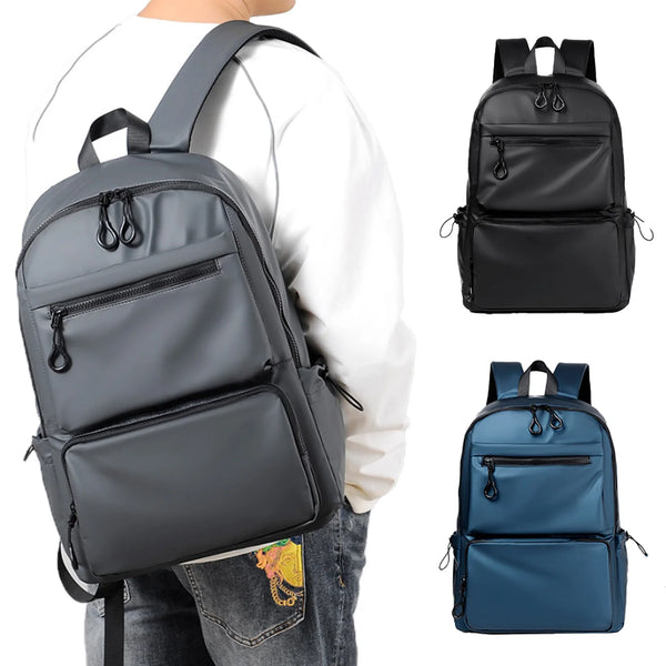 Laptop-Rucksack Menqor UrbanShield 14" | Wasserfester PU-Rucksack für Herren | 28,5 × 43 × 13 cm | Leicht, robust & mit Laptopfach