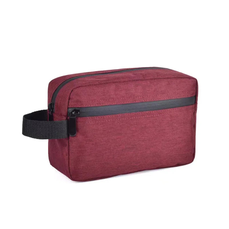 Nylonéa Kulturbeutel Unisex | Wasserabweisend | Canvas-Design mit Ledergriff | Für Reise & Alltag