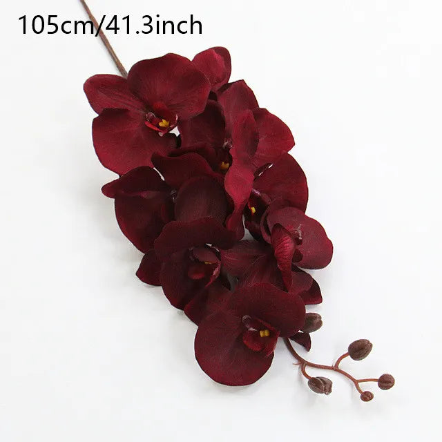 Künstliche Schmetterlings-Orchidee | 8 Blüten | Seide | 68–105 cm | Hochzeit & Wohn-Deko