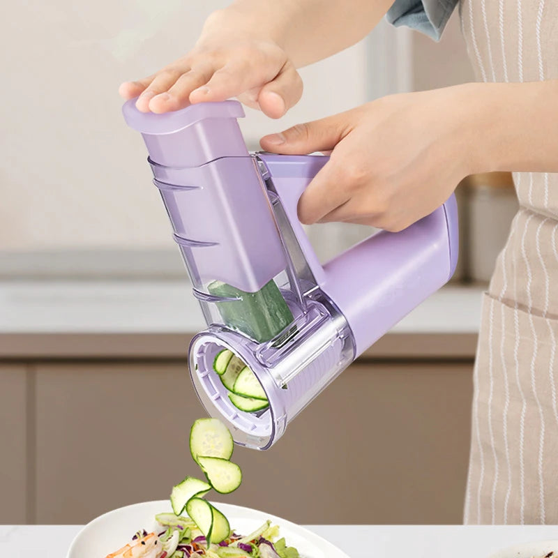 Küvolta SlicePro 40W Elektrische Käsereibe & Gemüseschneider | 4 Schneideeinsätze | Kompakt & kraftvoll