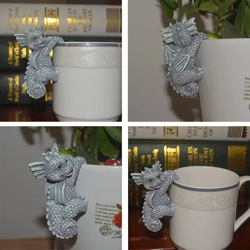 Hängende Drachenfiguren | Wetterfeste Resin-Deko | Für Blumentöpfe & Zuhause