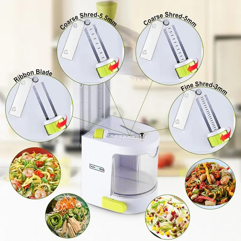 Gemüseschneider SpiralPro 4-in-1 | Vertikaler Spiralschneider mit Saugfuß | Für Zoodles, Salate & Gemüse-Spaghetti
