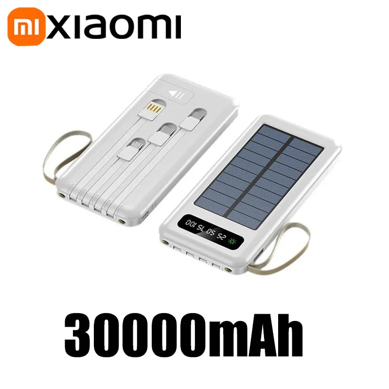 Voltaro SolarCore 50K Solar-Powerbank 50.000 mAh | Mit Campinglicht, 4 Ladekabeln & Dual USB | Schnellladefunktion & Outdoor-tauglich