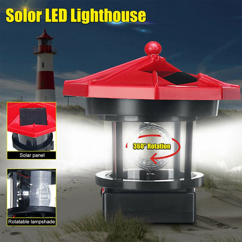 Solaria LightTower Solar-Leuchtturm Deko-Licht | LED mit rotierendem Lichtstrahl | Automatischer Sensor | Für Garten, Balkon & Zaun