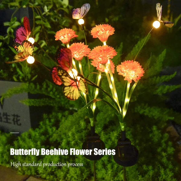 Solar Gartenleuchten PapillonGlow | 6 Schmetterlings-Blütenköpfe | Intelligente Lichtsteuerung | Deko-Solarleuchten für Außenbereiche