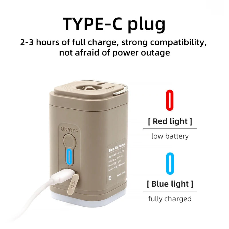 Outdoor Luftpumpe AeroBlow Mini | Elektrisch & USB-Aufladbar | Tragbar & Kabellos | Für Luftmatratzen & Vakuumbeutel