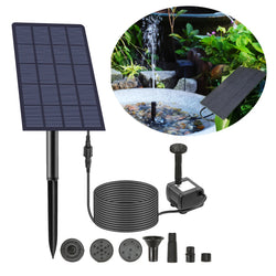 Solar Springbrunnen SOLAQUA | 6-in-1 Set mit 4 Düsen | Ohne Stromanschluss | Für Teich & Garten