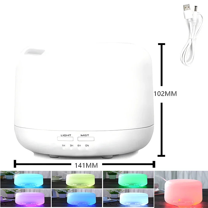 Lunora Aroma Diffuser | 500 ml | Ultraschall-Luftbefeuchter | LED Nachtlicht | USB-Betrieb