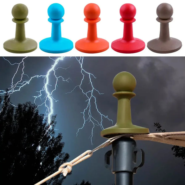 StormCap Shield 4 Zeltstangen-Kappe 4er Set | Blitzschutz & Antistatik | Für Camping, Sonnensegel & Outdoor-Zelte | Wetterfest & flexibel