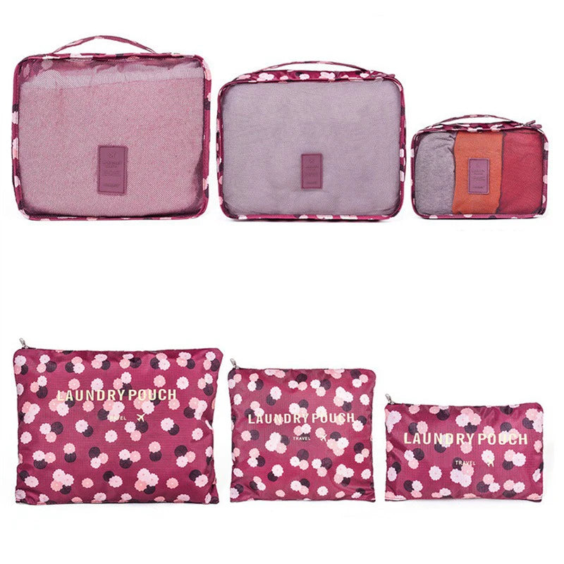 Packilo 6-teiliges Reise-Organizer-Set | Faltbare Koffer- & Gepäcktaschen | Für Kleidung, Unterwäsche, Schuhe & Kosmetik | Oxford-Stoff