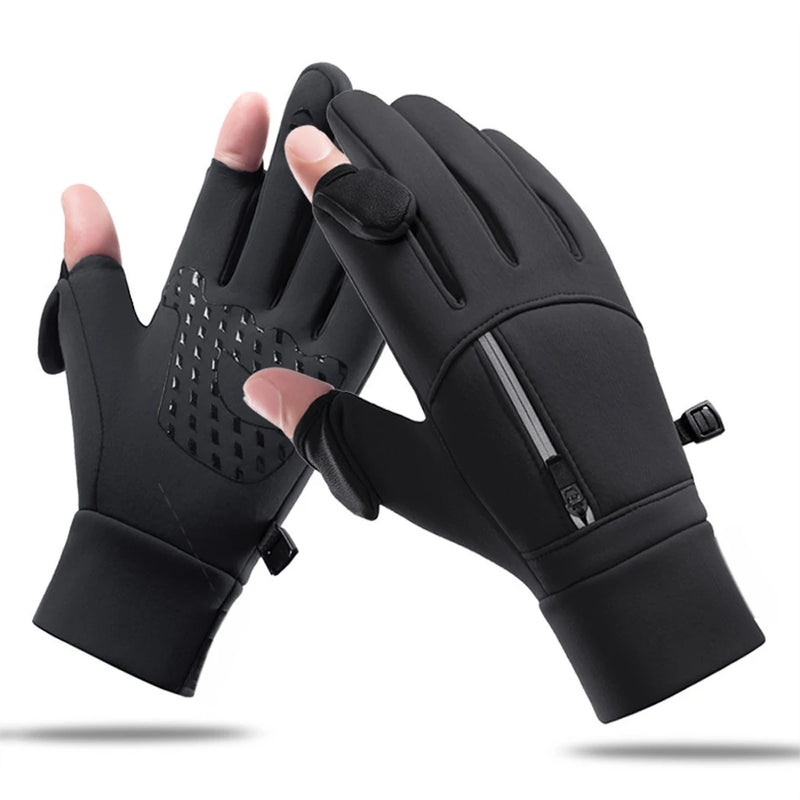 FrostGrip | Winterhandschuhe mit umklappbaren Fingerspitzen | Wasserdicht, Winddicht & Touchscreen-kompatibel | M–XL