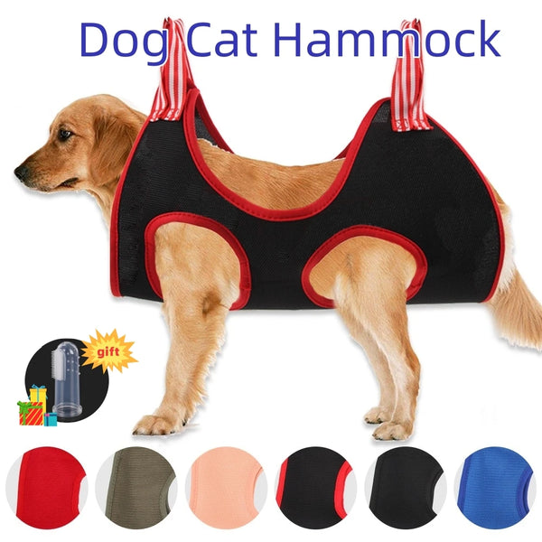Pflege-Hängematte GroomiRest für Hunde & Katzen | Kratzschutz-Trage zum Baden & Krallenschneiden | Atmungsaktiv & Stabil | inkl. 2 Haken