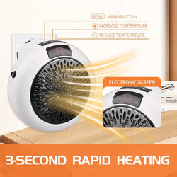 HeatEase Elektroheizung | Wandmontage & Tischgerät | Schnellheizung mit Thermostat | Fernbedienung
