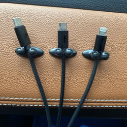 Kabelhalter ClipoFix CableClips | 5er-Set | Selbstklebend mit 3M-Tape | Für Auto, Schreibtisch & Haushalt | Umweltfreundliches PVC