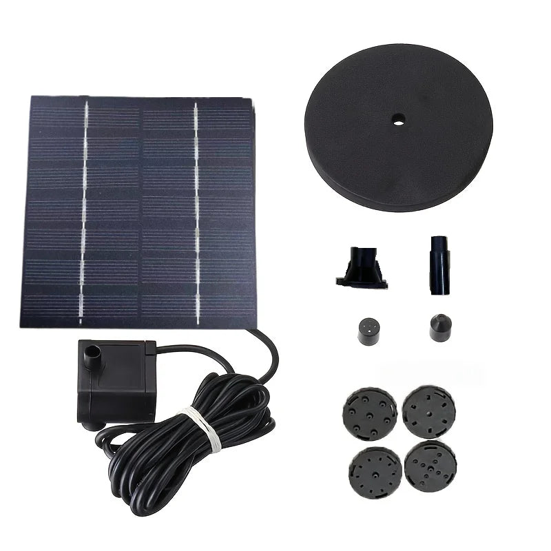Aqualith Solar Springbrunnenpumpe 1.5W | Mit 6 Düsen & Solarpanel | Für Vogeltränken, Teiche & Gärten