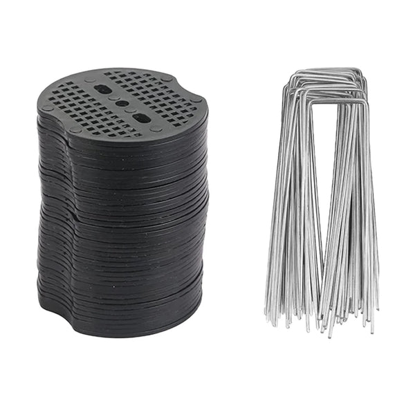 Bodenanker-Set Fixaro GripSteel | 40x Gartenhaken & Unterlegscheiben | Verzinkte Erdanker für Unkrautvlies, Plane & Zeltbefestigung