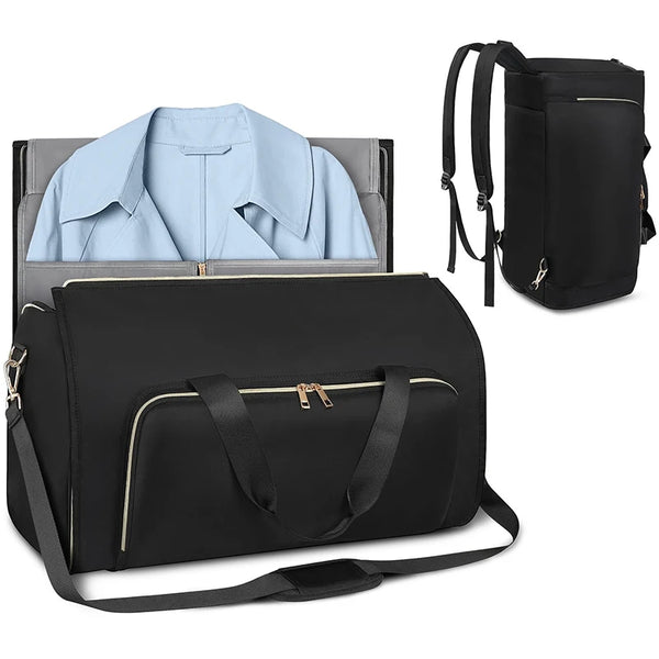 Voyatura FlexPack | Faltbare Reisetasche mit Anzugfach | 53 L | 3-in-1 Rucksack, Schultertasche & Duffel Bag