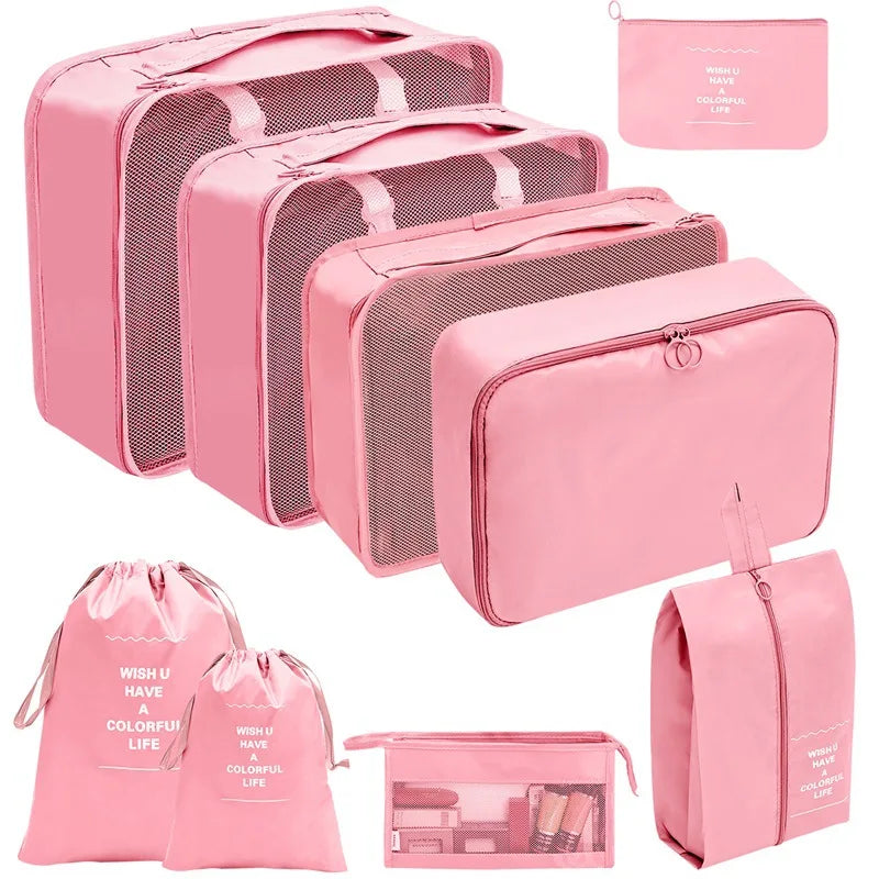 PackWunder Reise-Organizer Set 7/8/9/10-teilig | Faltbare Koffer-Organizer | Für Kleidung, Schuhe & Accessoires