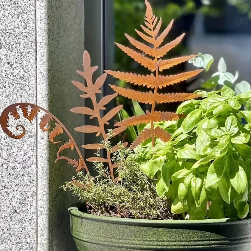 FERROBLATT Rostdeko Blattskulptur | Metall-Gartenstecker für draußen & drinnen | Wetterfest & stilvoll | Herbstliche Deko für Garten & Zuhause